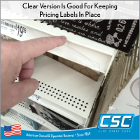 48 inch shelf edge price channel strip, PCHS-100CL, clear version by Clip Strip®