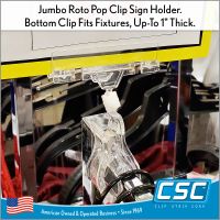 Roto POP Clips - Jumbo Clip on Sign Holders, RC-7000, in stock and ready to ship.