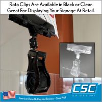 Roto POP Clips - Jumbo Clip on Sign Holders, RC-7000, available in black and white