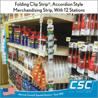 Clip Strip® Brand Econo Strip™ Folding Merchandiser, 12 Hooks, 30" Long, RPFS-31, by CSC