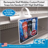 custom printed shelf talker, rectangular, RSW-1121, with fast turn-around time