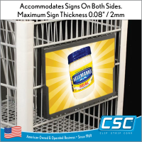 Shopping Cart Sign Frame. easy to Change-Out Signs SCSF-711, in stock and ready to ship