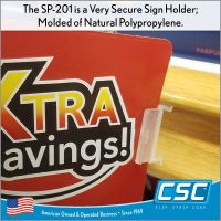 Easy to use: insert sign and snap to close and lock. SP-201, by CSC