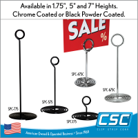 Spiral Base Card Sign Holder by Clip Strip Corp.