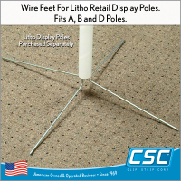 Wire Feet for Litho Retail Display Poles, WF-Series, in stock and ready to ship.