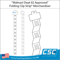 Folding Display strip with Header, by Clip Strip ® Brand , 12 Hooks, 25" Long, WMS-FS-30