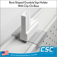 Gripper Teeth Boot Sign Holder, locks firmly onto Gondola, BSM-8505, by Clip Strip Corp.