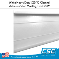 White 1.25" C-Channel, CC-125W