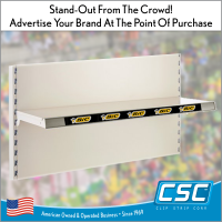 Stand out at the shelf edge with Clip Strip's Price Channel Strips, CUSTOM PRINTED, On Rolls, CPPCS-ROLL