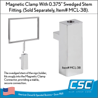 Magnetic Clamp for Sign Holder with Swedge Stem – Built for Retail & Display Merchandisers, DCSH-117