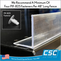 In stock now, Extruded Front Shelf Fence, EFF-37, by Clip Strip Corp.