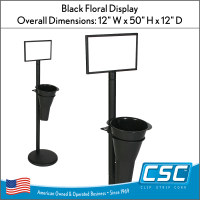 Space Saving Floral Display Stand  – Includes 1 Plastic Vase & Sign Holder, FDC-125012