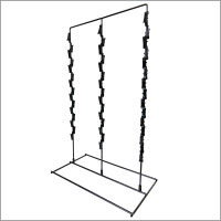 3 Wand, Free Standing Metal Clip Strip® Snack Rack, 45 Clips, FSS-3BK, in black