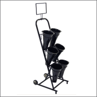 Mobile Floral Display Cart – Includes 6 Plastic Vases & Sign Holder, MFDC-155920
