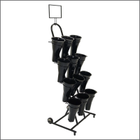 Mobile Floral Display Cart – Includes 12 Plastic Vases & Sign Holder, MFDC-246920