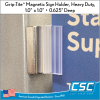 Magnetic Sign Holder, Grip-Tite™ Heavy Duty, 1" Wide x 1" High x 0.625" Deep, MGS-25-1HD