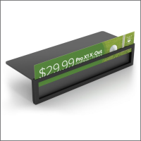 Metal Shelf Talker – Top Loading Shelf Sign Holder for Upscale Retail Displays, 7" Wide x 2" Tall, Item # MST-TP72