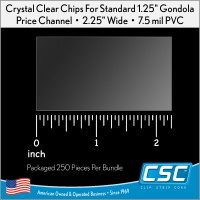 2.25" x 1.25" price channel clear 7.5 mil chip, protective UPC overlay label covers, PCHC-225-0075CL