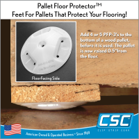 pfp-3, wood pallet floor protector, p.o.p. display, pallet feet, glides, skid foot