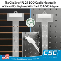 Merchandising strip with made of 50 mil Natural Polypropylene, with Ec0-Pulse, PL-24-ECO