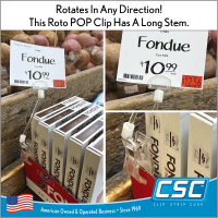 Roto Pop Clip Extenda Sign Holder with long stem, RC-3000