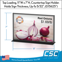 Steel Countertop Sign Holder Frame - 11" W x 7" H, Made in USA, Item# SCSHF-117
