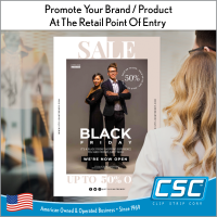 Promote Your Brand / ProductAt The Retail Point Of Entry with Clip Strip Corp.'s Window Clings, WCCP-100