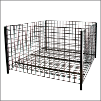 Wire Grid Dump Bin, 48" Extra Large Display with Adjustable Base, WGDB-48S-BK