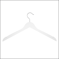 Wooden Hangers for Blouses & Dresses, 17" x 1/2" w/ 2 Notches – Matte White, Item# WHBD-17-5-2W