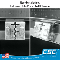 Price Channel Metal Sign Holder Fits all 1.25" gondola and retail display price channel moldings, 3WPC-M
