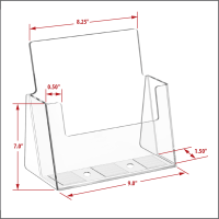 Deluxe Countertop Acrylic Literature Holder, Size: 9.0" W x 9.75" H x 1.5" D, C-230