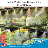 Custom Printed Price Channel Strips, 6" to 48" long, CPPCS-SERIES