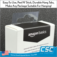 Sombrero Style Flexible Hang Tab, excellent for pegging boxes, ETP-11