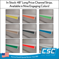 Clip Strip Corp. Price Channel Strips, STOCK COLORS, 48", PCHS-48-010