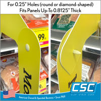 Fastener for  corrugated retail display construction, item# PIF-820. In stock now and ready for same day shipping, by Clip Strip Corp.