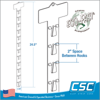 The Eco-Clip Strip® Posi-Lok™ Display Strip - Sustainable, Eco-Friendly, with Enhanced Biodegradation, 12 Hooks, 24" Long, PL-24-ECO, by Clip Strip Corp. the inventors of the Clip Strip®
