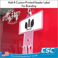 The Eco-Clip Strip® Posi-Lok™ Display Strip - Sustainable, Eco-Friendly, with Enhanced Biodegradation, 12 Hooks, with header, PL-24-ECO