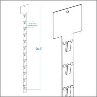 Posi-Lok™ Clip Strip® Merchandiser, With Large Oversized Header, 12 Hooks, 26.5" L, PL-26