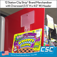 Large Oversized Header, Clip Strip® Merchandiser, with 12 Hook stations, 26.5" L, PL-26