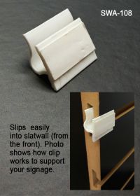 Slatwall Sign Holder Adapter Clip with tape, SWA=108