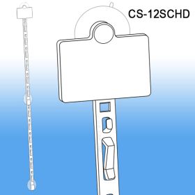 Clip Strip® Merchandising Strip, w/ Suction Cups/Header, CS-12SCHD