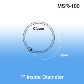 1" Metal Hinged Snap Split Ring - Bulk, Sign Holder, MSR-100