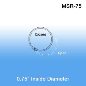 3/4" Metal Hinged Snap Split Ring - Bulk, MSR-75