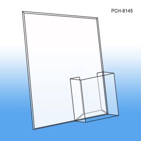 8.5" x 11" Easel Sign Holder w/ Fold, Peel & Stick Brochure Pocket, Assembled, PCH-8145