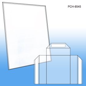 8.5 x 11 Easel Sign Holder w/ Fold, Peel & Stick 4 x 5 Brochure Pocket, Unassembled, PCH-8545