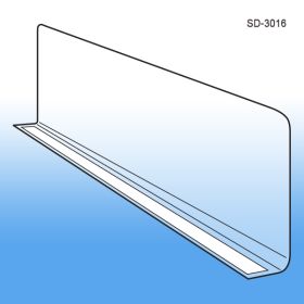 3" x 15.5625" Adhesive Econo-Line Shelf Divider, Clear PVC, SD-3016