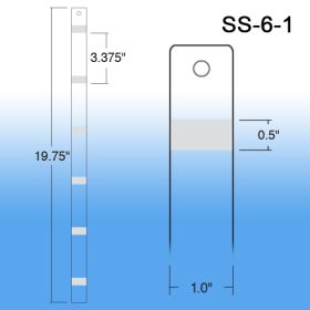 Adhesive Sticky Strip - Retail & Point of Sale - Snack Display, 1" Wide, ss-6-1