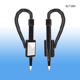 Coiled Tethered Pen with Peel and Stick Adhesive Holder, Pen Keeper, SLT-004