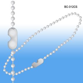 12" long Beaded Metal Chains | Clip Strip - Retail Display Fastener, #3 ball, BC-312CS