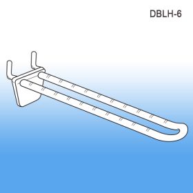 6" Double-Loop Plastic Pegboard-Slatwall Hook, DBLH-6